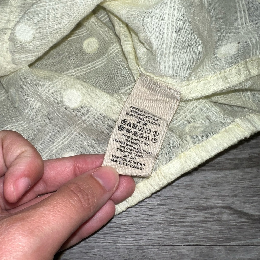 Free People Long Sleeve Yellow Bubble Sleeve Top with Buttons - Picture 8 of 10